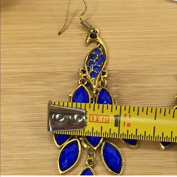 Blue Peacock Earrings - Picture 3 of 6